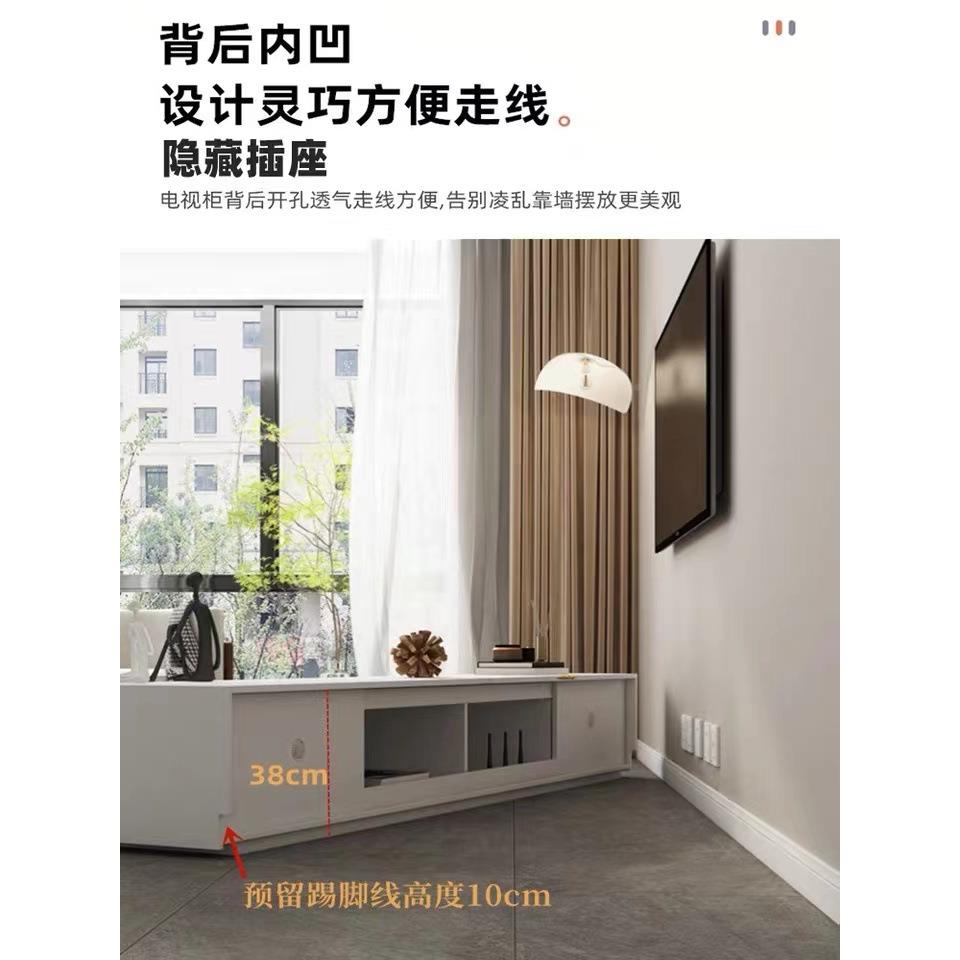 简网红爆17235款现代约厅贝达电视型柜茶几大小户客整装纯白实木