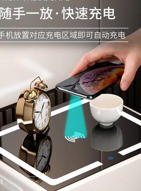 简约现代轻家奢27295用卧室白色柜子智能带保险箱床小头柜一体多