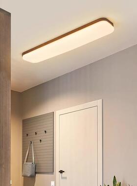 廊过道灯简18846约胡桃木色中式长条入户玄关新阳灯复古走led台吸