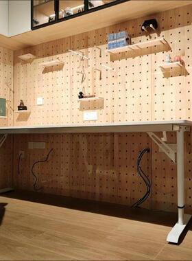 实木洞上洞板墙装玄隔板饰置物架层板入户木质客厅ZTJ关收纳架