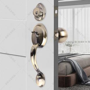 锌合金大拉手锁60调70室可节单开手内51412房间门把别墅门锁定制