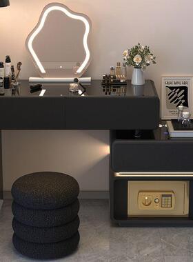 台实木梳妆斗柜一体卧室保奢险柜现代轻约pxx8M856化妆桌简密码锁