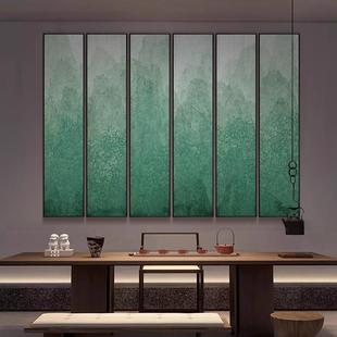 EEJ新中式酒店色客部厅多楼联绿挂画别墅茶室售竖长条高档大气装
