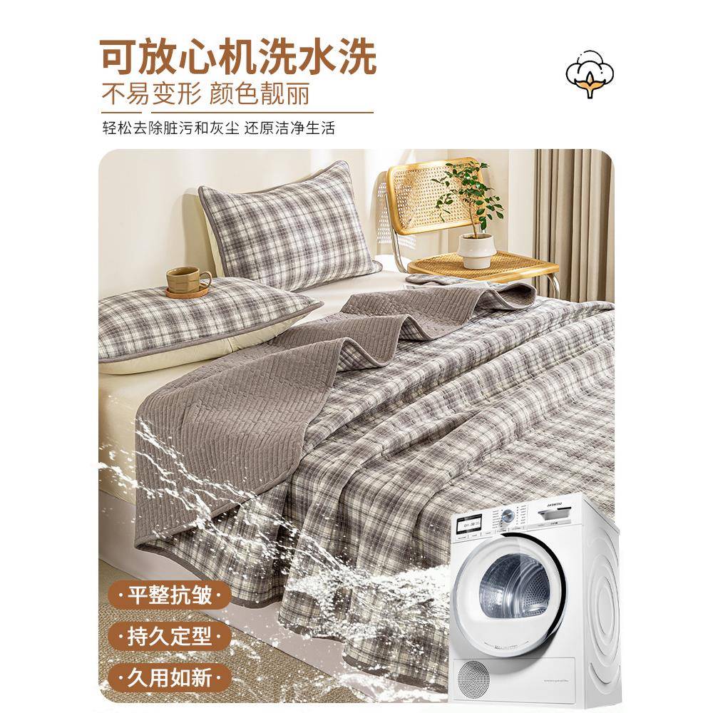 正反纯米UTJ棉床三件套家用加厚全棉榻榻绗缝夹棉床单盖单件季通