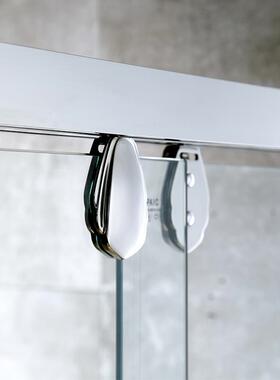 型厂家直供04不RCE锈钢淋浴房浴室隔断38mm钢化玻璃一字家用洗澡