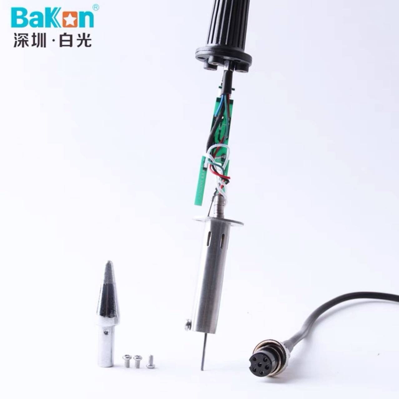 白光LF305电烙铁手柄 BK3300可调温高频涡流焊台手柄200W铁芯焊笔