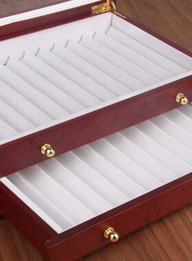 现货钢笔盒展25支木质钢MHO3-23笔示收盒文具盒2格烤漆钢笔5纳盒