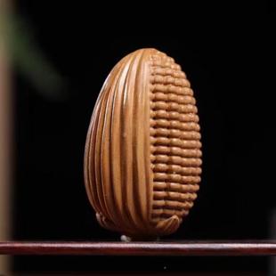 老山檀010香木雕金玉堂满摆把件玩手工雕刻玉米手件挂件装文饰饰