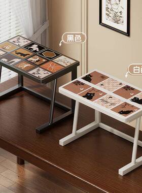 办公桌置双物架打VYS桌面小型加高复印机架子桌上台面层印放置机