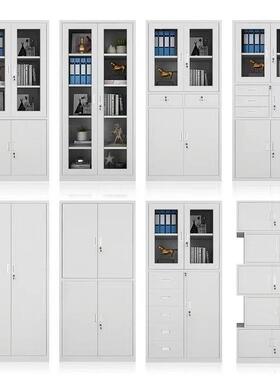 柜钢制11281文件柜铁档案柜财务凭证公资料皮柜带锁储物柜矮柜收