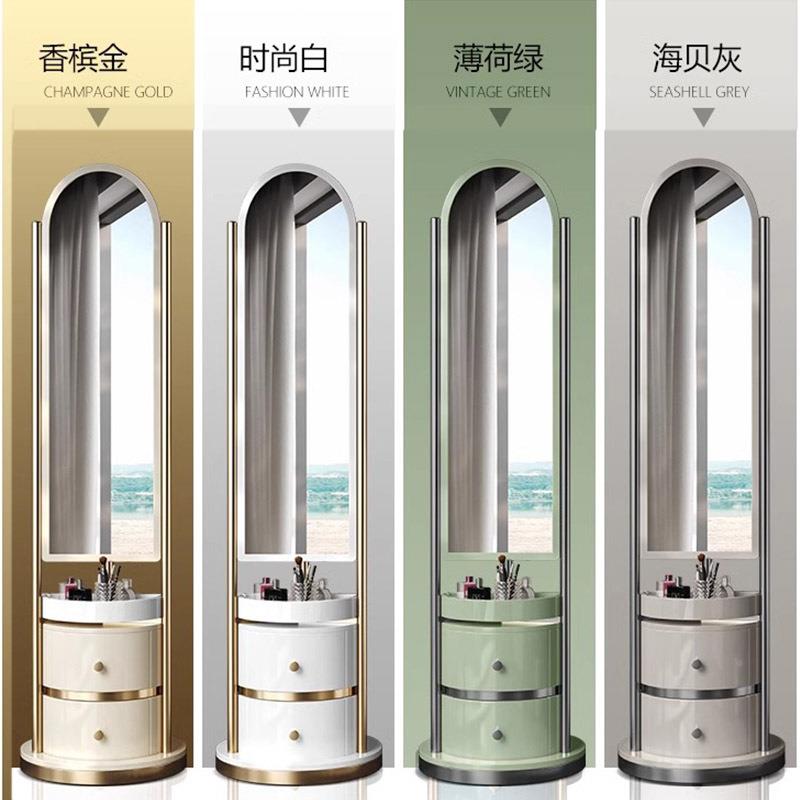 穿YGN衣一镜全身落地衣帽架体家用用形化妆镜子轻奢旋转商圆店试