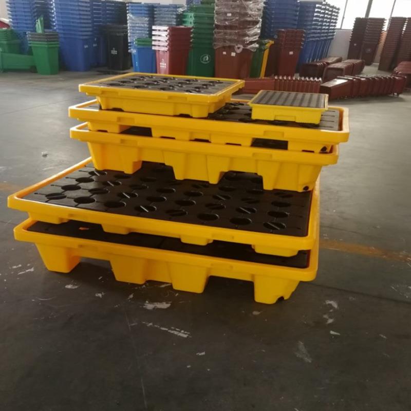 SC-F1313塑料防漏液托用盘耐酸碱工防台腐化塑胶平单双四桶装托盘