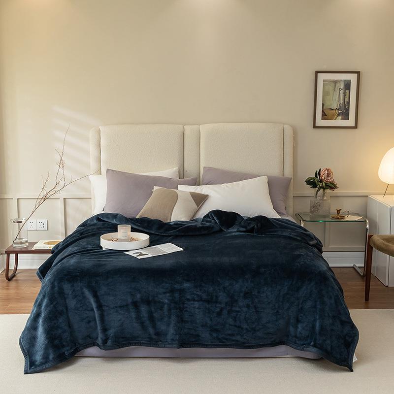 层双厚保暖法兰绒毯素色盖毯多用毯yh-yw001被毯子冬厚毛加毯休闲