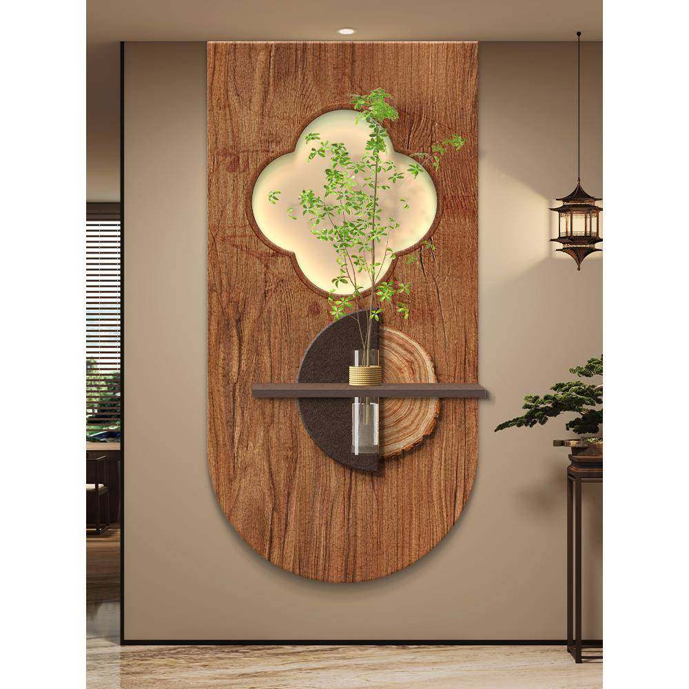 中古风le带灯入户玄装画走廊过道饰挂画壁画水培绿d植立QP-1282-