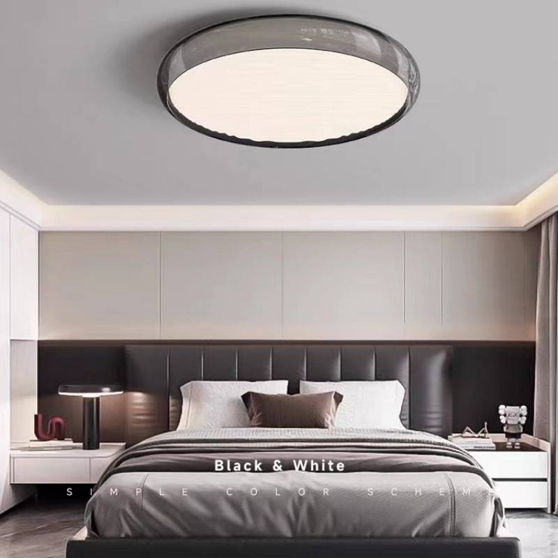 极简意式卧室吸顶灯现代简约高端设计师家用高亮护眼主卧室房间灯