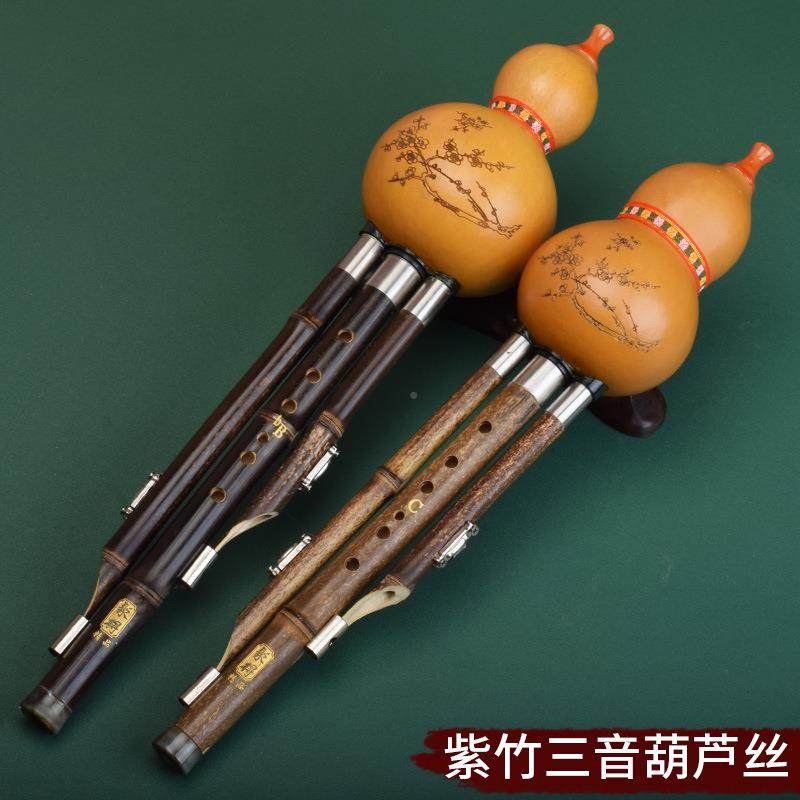 葫芦丝天然紫竹三音乐可DNW拆降B调成人C专调业演奏初学学生器