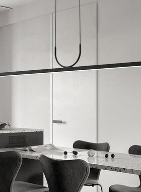 台现代吊简约长条餐厅灯家用设计客HMDD333厅LED装饰房灯创意个性