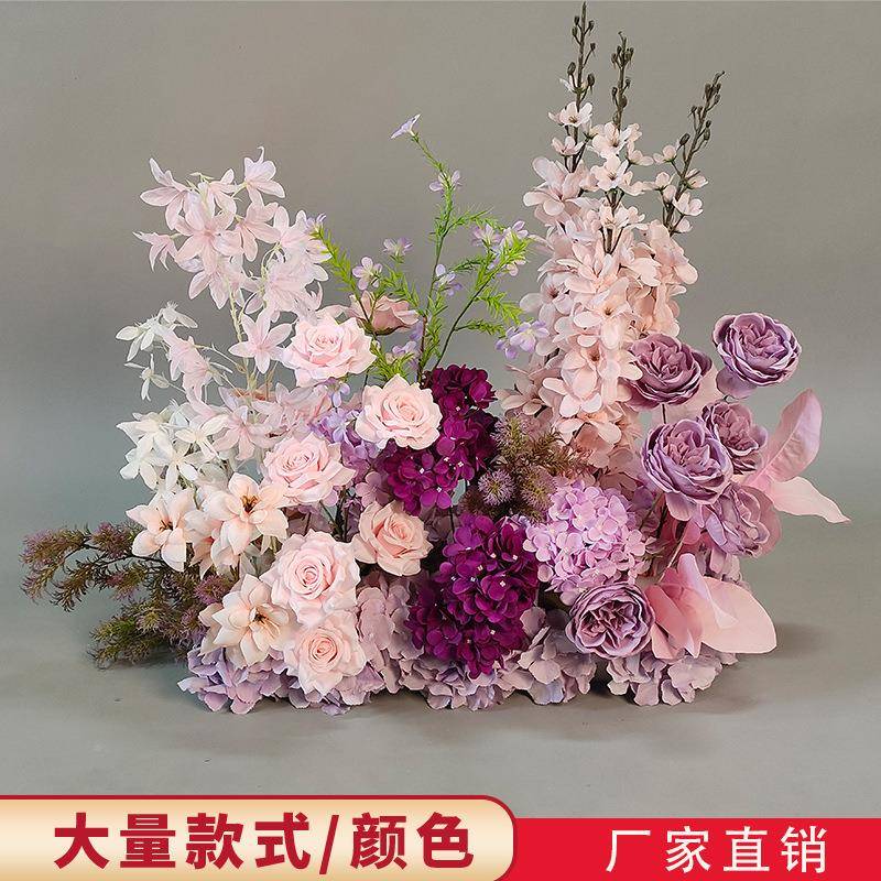 新款代兰LWW地排花高端婚庆仿花排路花现引场布置婚千礼假花真花
