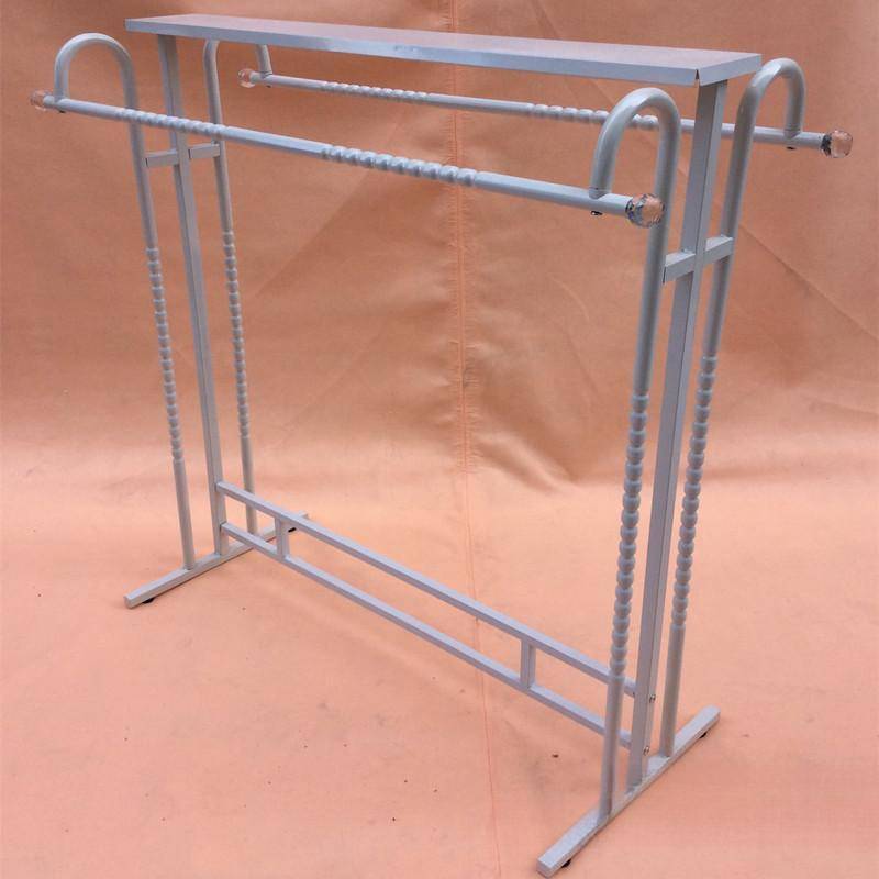 铁艺服装店展示架落地式挂衣架童装货架双杆侧挂衣服架子中岛架//
