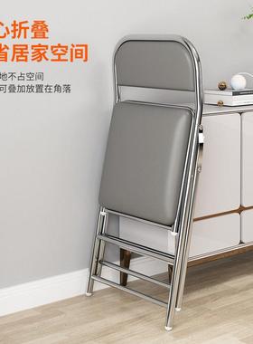 特厚不锈钢蓝携色叠椅简折易家电用靠背凳PFS63182子便办公脑椅餐