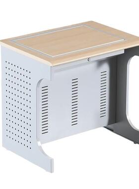 翻转电脑式桌人双人位学校电教室多媒RIZ体教室机单房隐位藏电脑