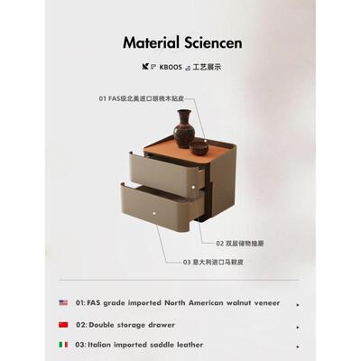 SRKYQM83烤2#奶油黄风设计感床头柜简约现代实木漆小边-几BER2435