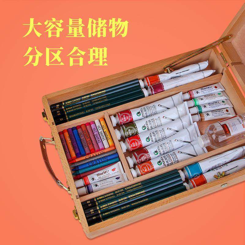 画箱手提式桌面油式画箱画纳油画套装初学架746写生画箱收便携工