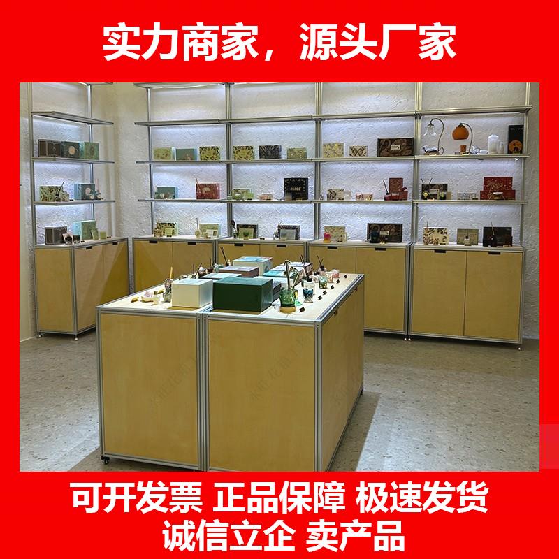 新款定制海洋板多层高置物架商铺展示柜灯带多层展示柜商用展示架
