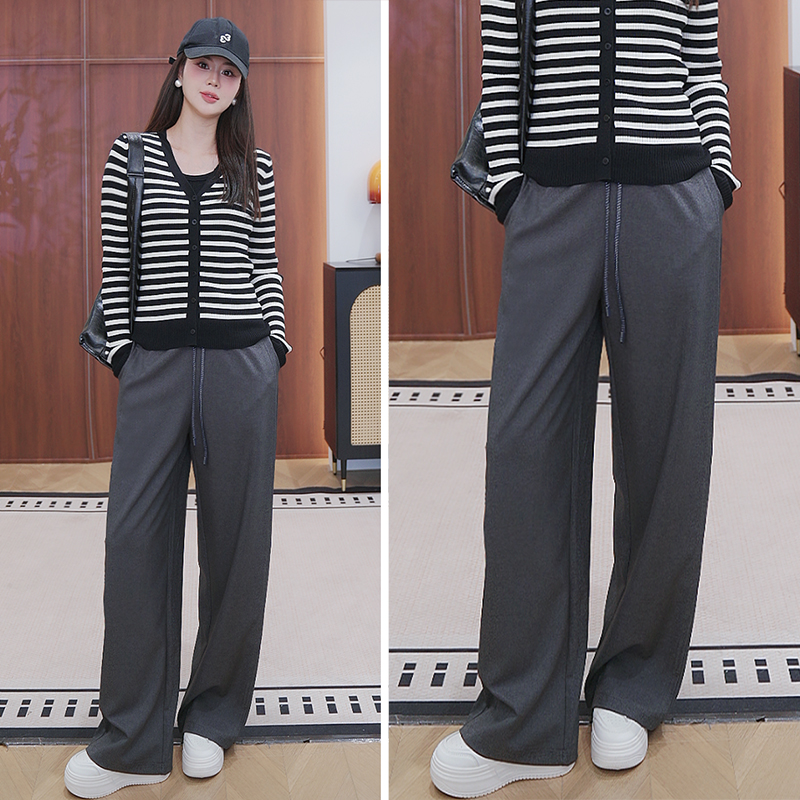 高品质好货    松紧腰抽绳  直筒宽松长裤   25125  1025