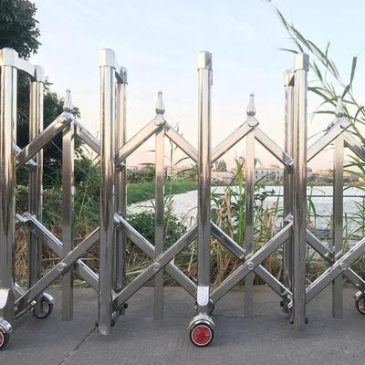 收缩不锈钢折叠推拉高速护栏移动手动电动伸缩门围栏施工大门路障