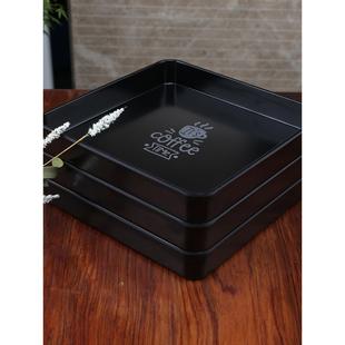 密胺正方形简约茶杯家用收纳点心水果大号创意塑料餐托盘 北欧新品