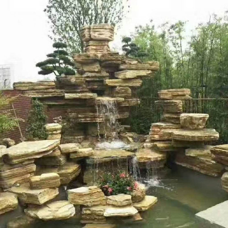 天然千层石大型景观石鱼缸造景