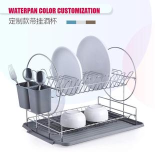 201盘架收双层纳水槽沥水碗碟架小型面碗筷盘子 家用不锈钢碗A01S