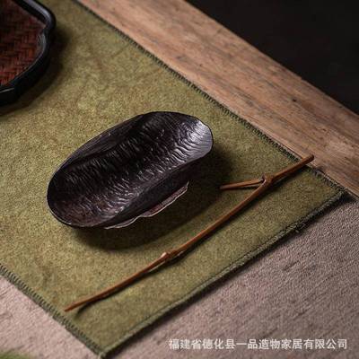 紫光檀作茶则茶拨件套手实木茶荷赏两茶器茶道勺六君子RGO茶配件