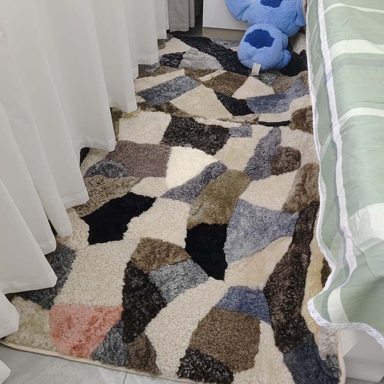 纯羊毛剪绒保暖防潮地垫床毯