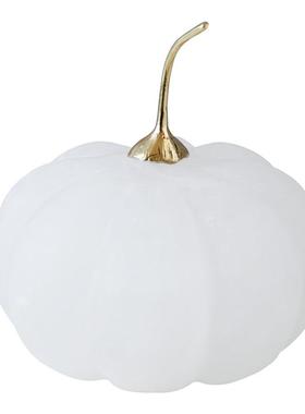 轻奢简约天然西班牙云石铜南瓜桌面装饰样板间电视柜展示软装摆件