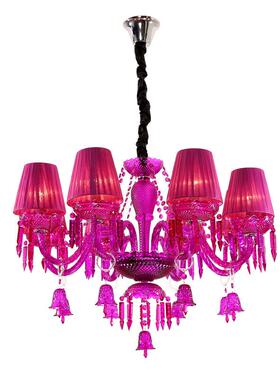 欧式水晶灯紫色卧室灯具漫咖啡吊灯网咖KTV服装店美容院装饰吊灯