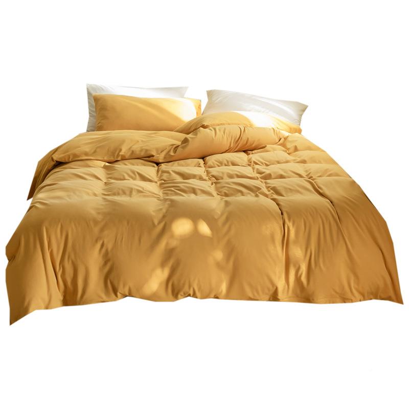 双XC针织棉素色全双拼四件套棉天竺棉软糯加厚睡被面裸套床单