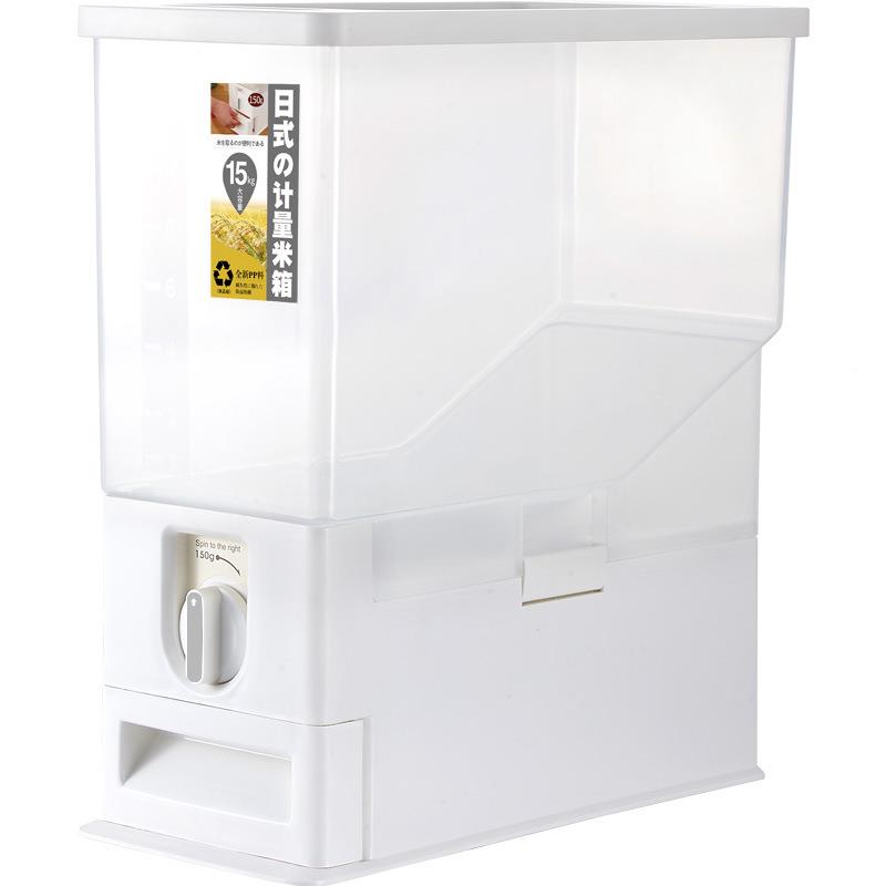 家塑料LXX可计量米桶屉式塑料米缸米创意日式厂储米箱抽15KG装桶