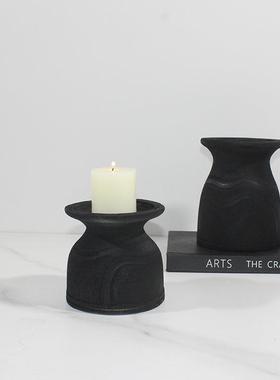 现代家居新中式蜡烛台复古装饰品摆件民宿样板间玄关餐厅客厅卧室
