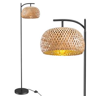 电商复古竹编落地灯农舍风餐厅卧室客厅竹艺落地灯