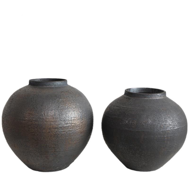 景德复镇高级EMM感侘罐寂风枯枝瓷古粗陶花瓶器做旧大圆日式居家