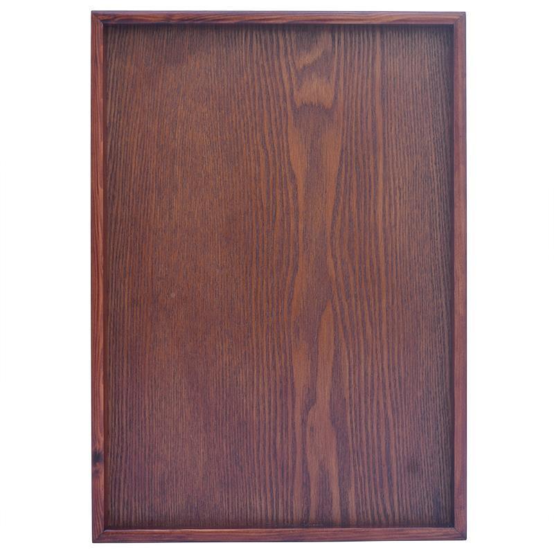 盘KLZ家直销家实木质托盘茶色平盘厂长方形用餐盘木盘子茶水杯