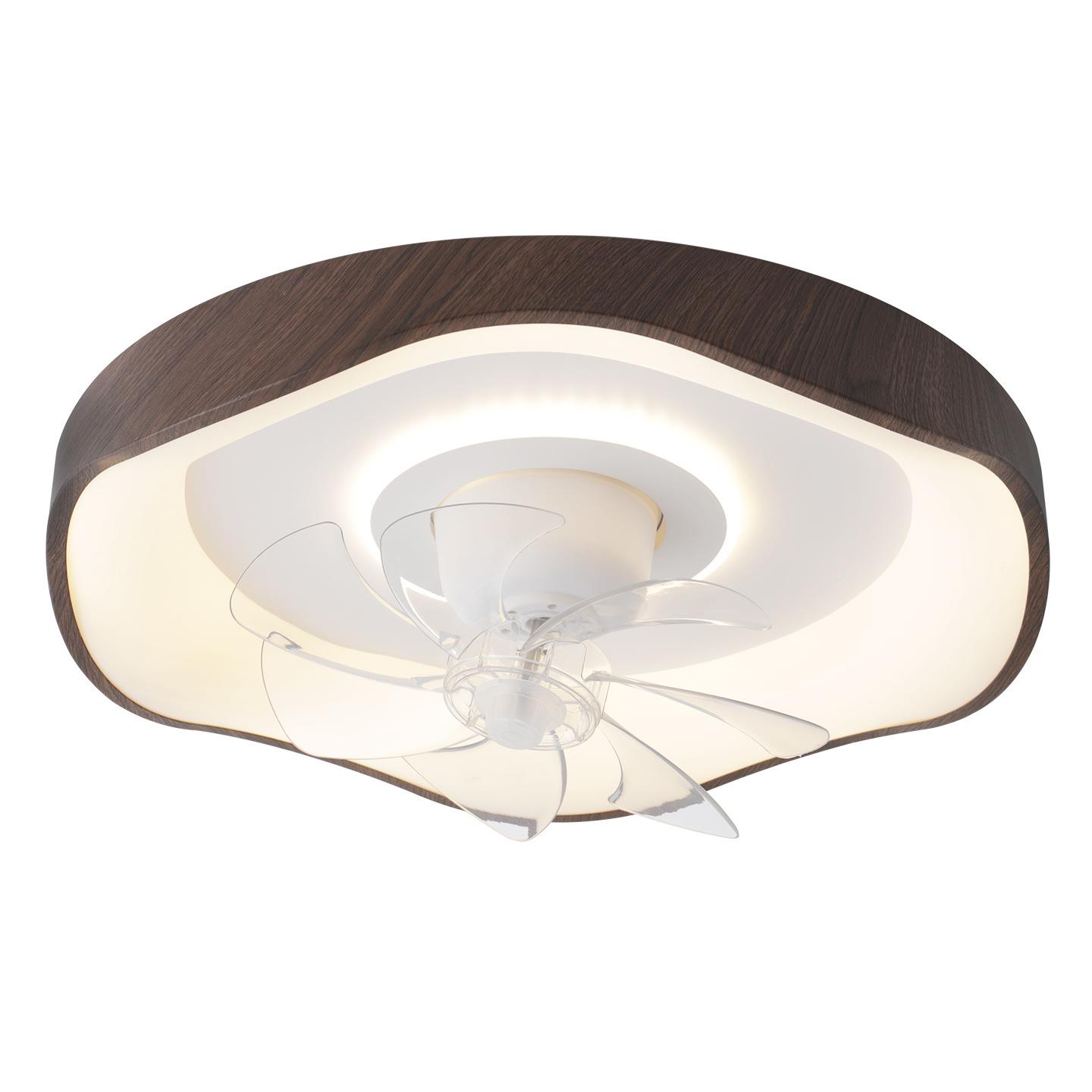 吸风扇灯客厅复古高级感卧室胡桃木色电扇一体顶智能灯遥控厅餐灯