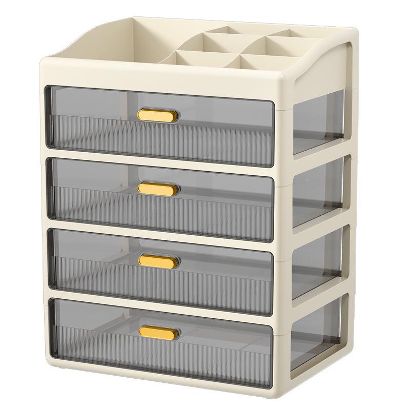 抽式桌面收纳盒办公室书桌上柜工位整理屉文具化妆置物架储物品子