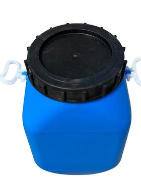 30L塑料方桶蓝色PE方形30kg堆码桶带圆盖油水废液化工桶现货