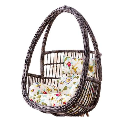 藤编切半单人秋千吊椅花园庭院懒人摇椅室外家具防晒水滴吊篮椅子