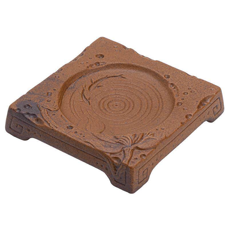 酱釉粗陶老岩泥龙纹壶承复古国风干泡茶台杯托茶托壶承垫茶道配件,餐饮具,茶托,淘宝优惠券,粉丝福利购,淘宝优惠卷