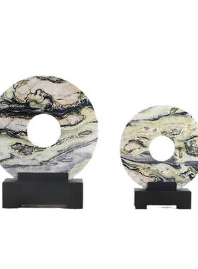 新中式大理石设计师款摆件样板房玄关售楼处酒店会所家居软装饰品