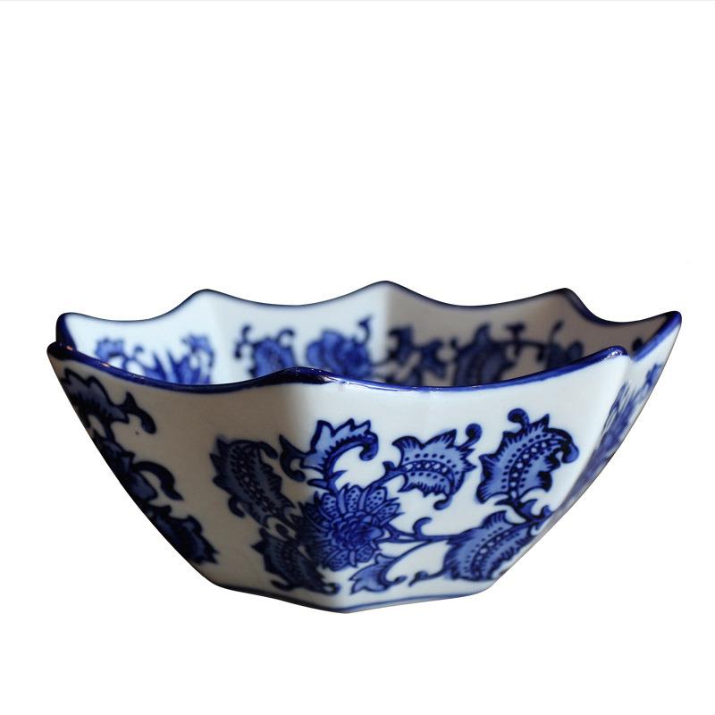 现代新摆EPF中果式景客德镇青花零食盘家居厅茶几软装件陶瓷水盘